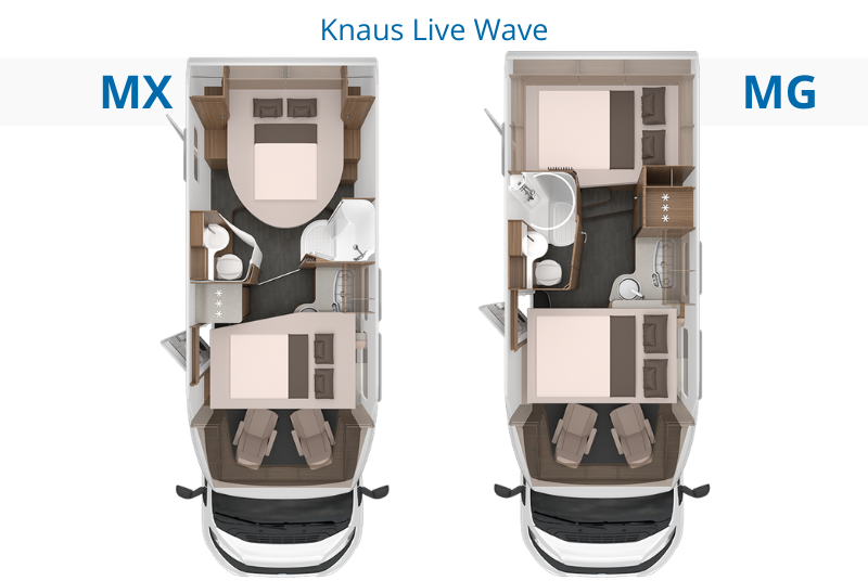 Knaus Live Wave Unterschiede Vergleichsansicht Grundrisse